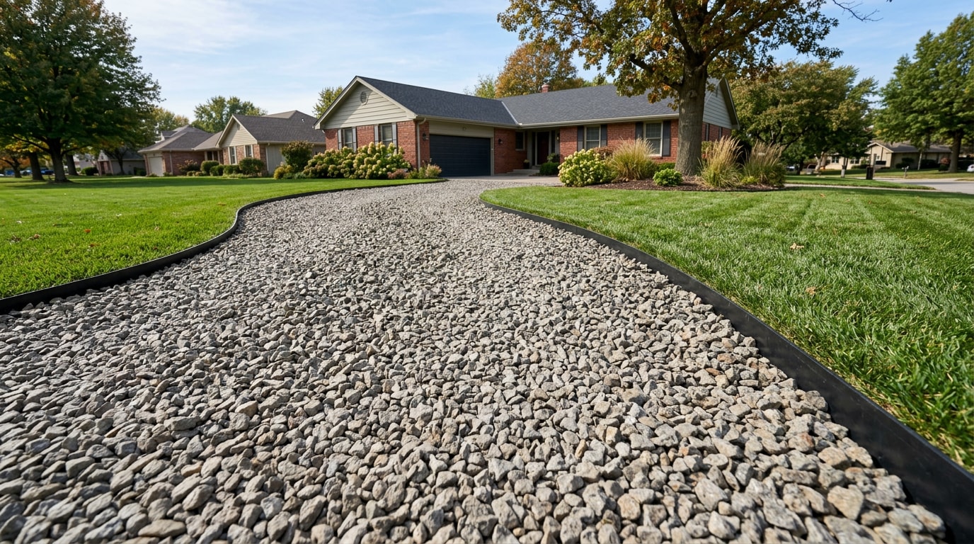 Finished crushed granite driveway installation in Valley Center, KS Finished crushed granite driveway installation in Valley Center, KS