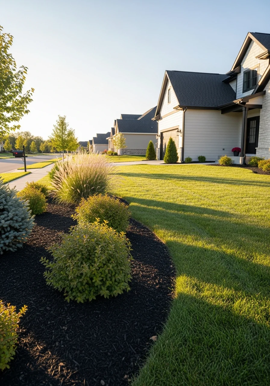 Close-up of a well-maintained Andover home exterior with modern siding and landscaping typical of the area's newer developments.