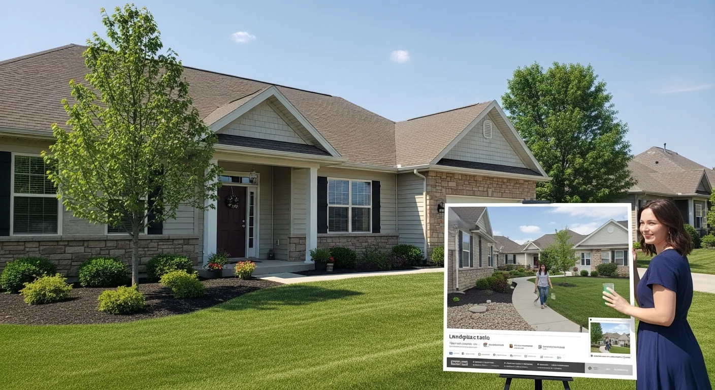 A freshly designed residential front yard in Wichita, Kansas, featuring defined planting beds, layered shrubs, and ground cover suited to the local climate. The layout shows clean bed edges and a clear path to the front entry.